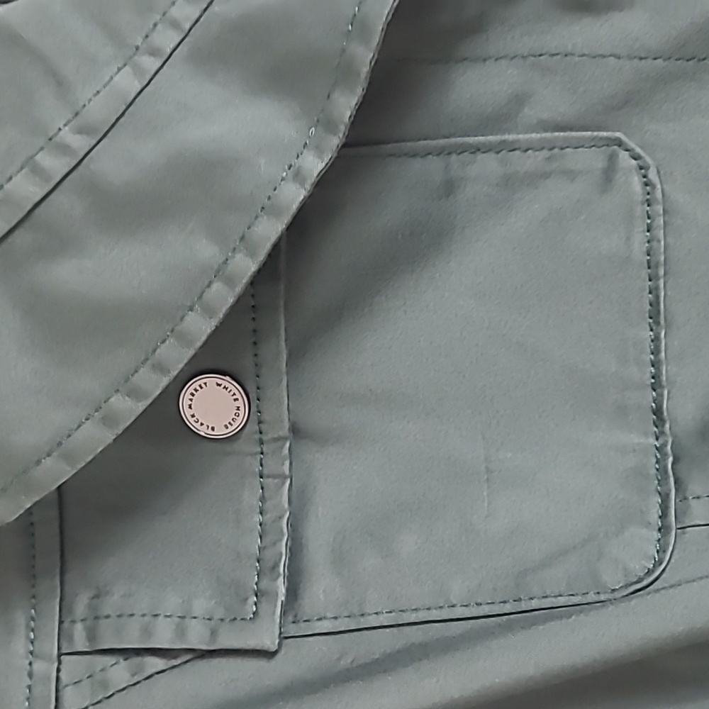 White House Black Market size 8 short trench jacket army green - Picture 2 of 8